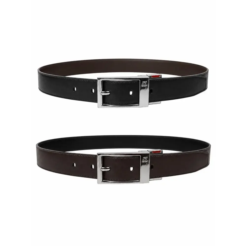 Christian Louboutin Bizz Reversible Leather Belt Black Brown Size 90/36